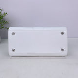 Del   Leather Large  satchel -White