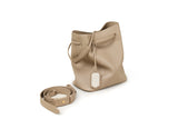 Elegant Bamboo Weaving Leather Bucket Bag