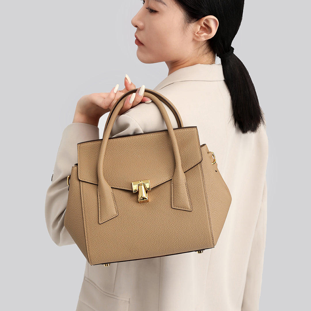 TIANQINGJI Handmade Etoupe Togo Leather Tote Bags