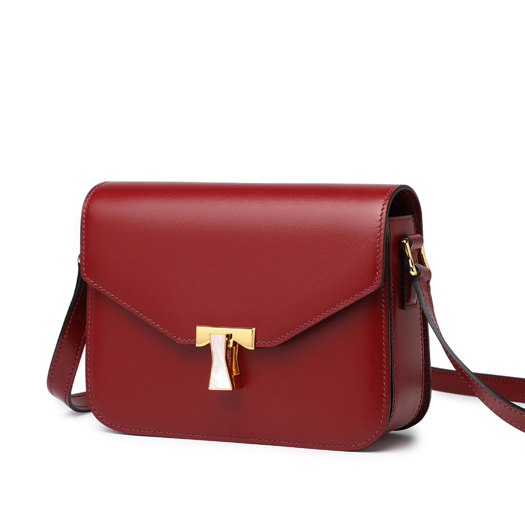 100% Women cowhide genuine leather small shoulder bag purse soft full grain  leather crossbody bag purse, Red2, S: : Fashion